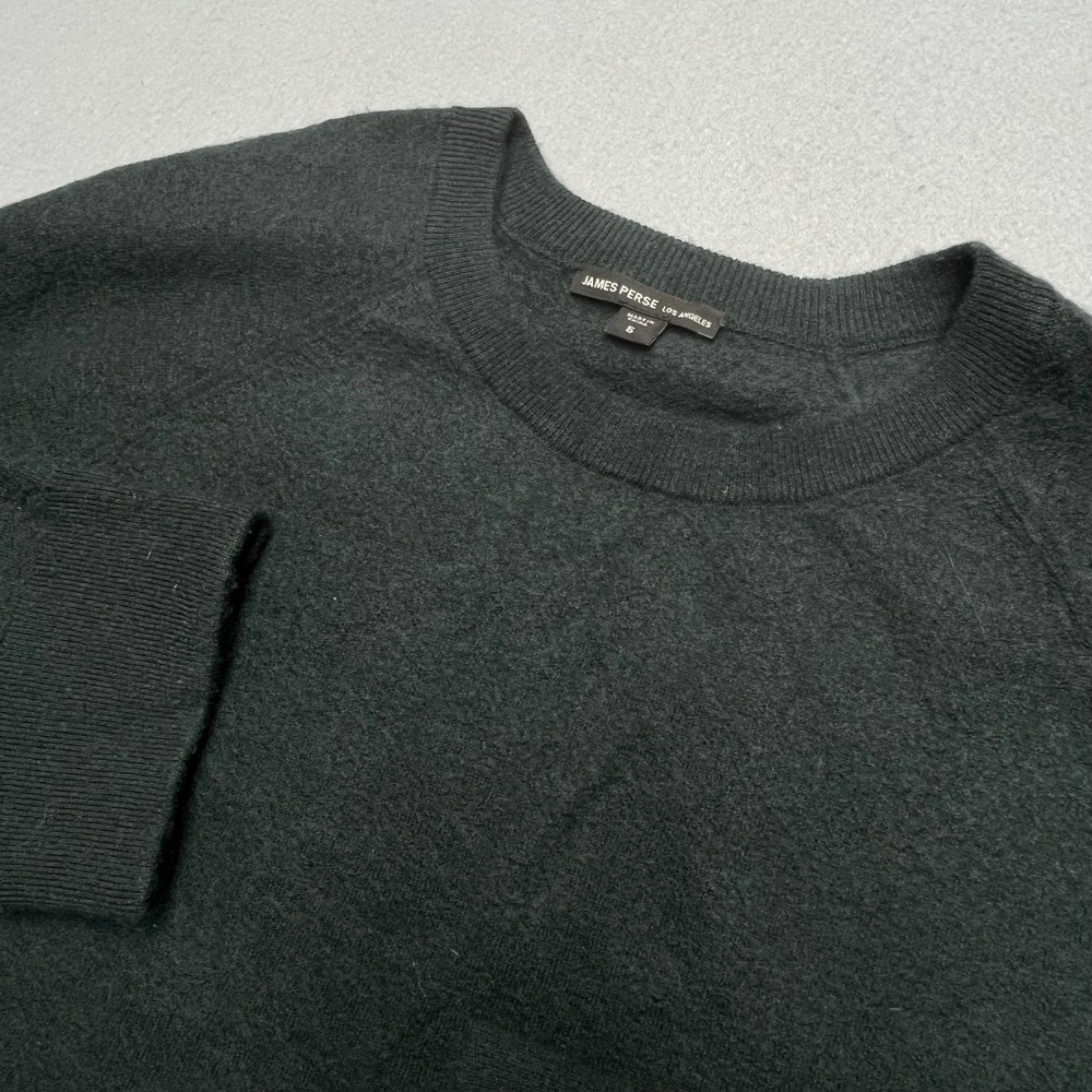 James Perse 100‎ Cashmere Crewneck Sweater Men Size 5 XL Dark Green EUC MBOC3271